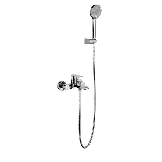 AT012202 solid brass bath shower mixer set in chrome finish