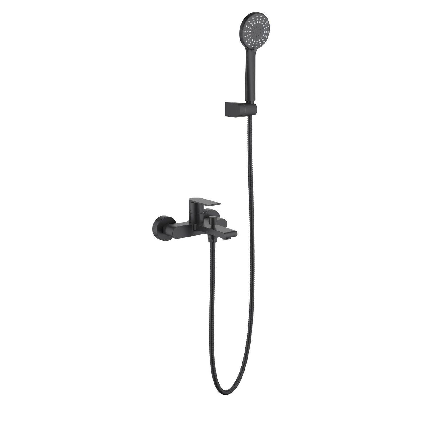 AT012202 bath shower mixer set with hand shower in matte black finish