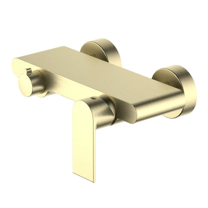 AT012300 wall-mounted waterfall bath mixer in brushed gold finish