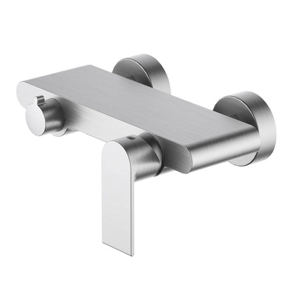 AT012300 two-outlet waterfall bath mixer in brushed nickel finish
