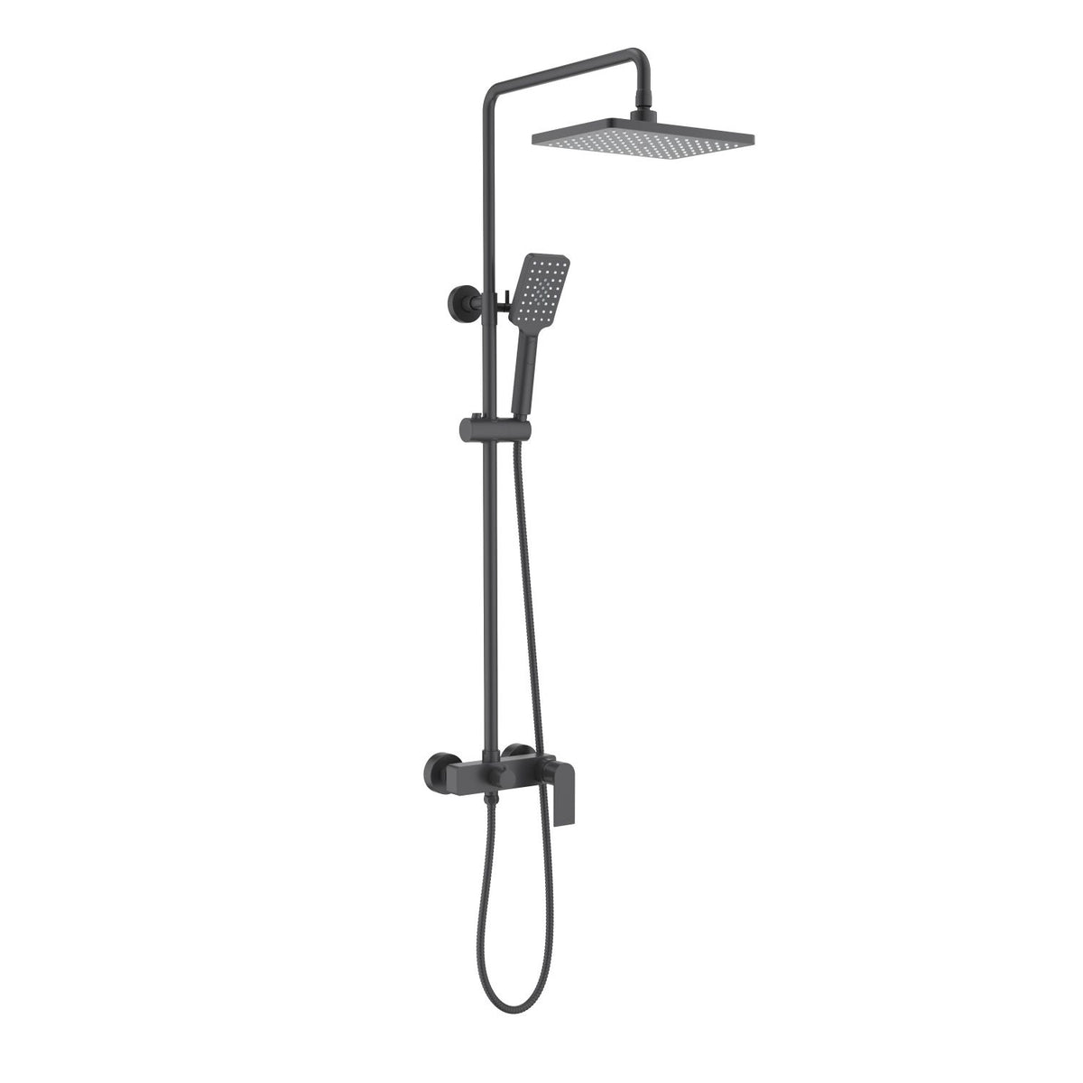 Aquavit Blaze matte black solid brass two-outlet shower column AT016201