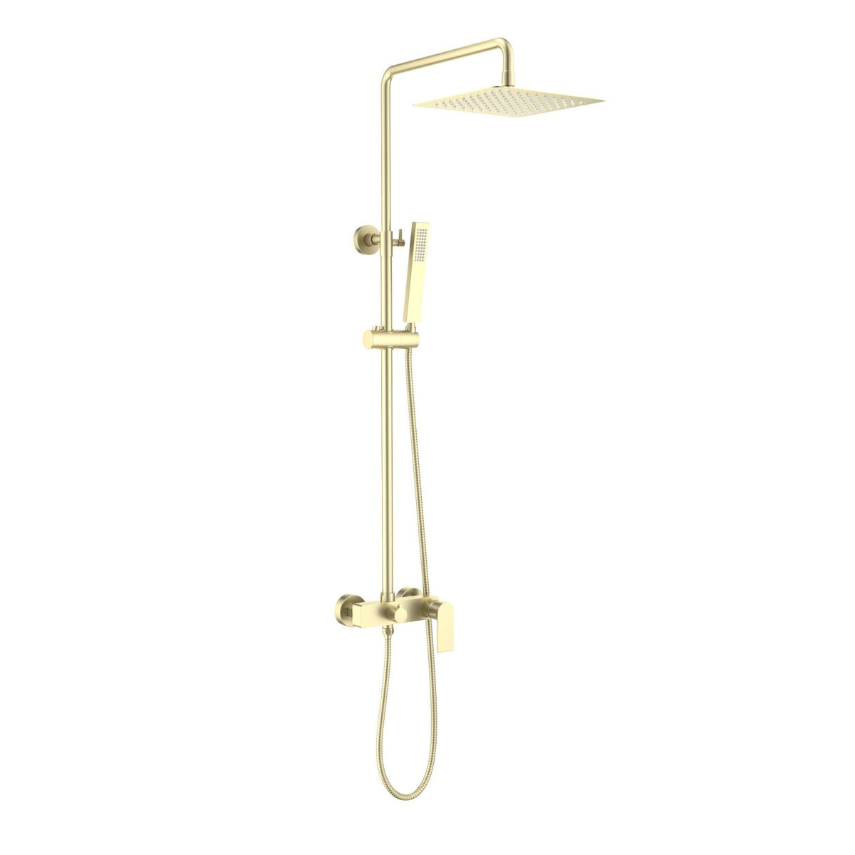 Aquavit Blaze brushed gold two-outlet shower column with square head shower AT016201