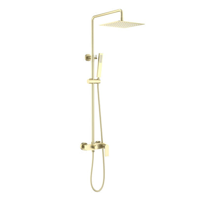 Aquavit Blaze brushed gold two-outlet shower column with square head shower AT016201