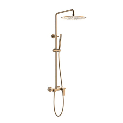 Aquavit Blaze brushed Rose Gold three-outlet shower column with hidden waterfall spout AT016301