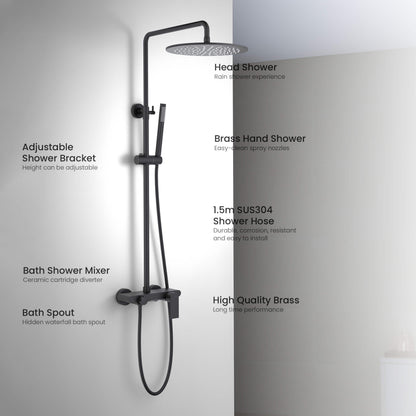Aquavit Blaze three-outlet shower column features and components AT016301