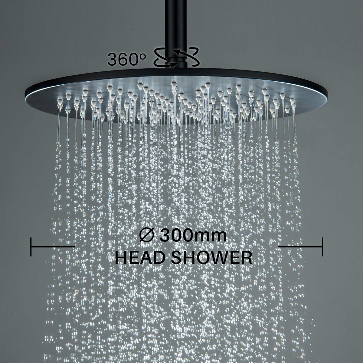 Aquavit Blaze Ø300 mm SUS304 head shower with rainfall spray AT016301