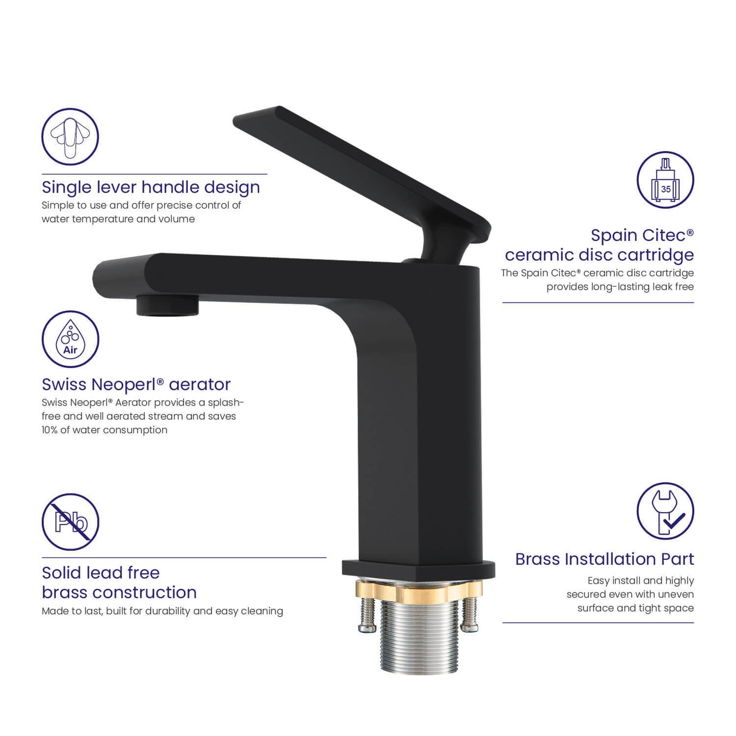 Elate Single handle basin mixer AT020011