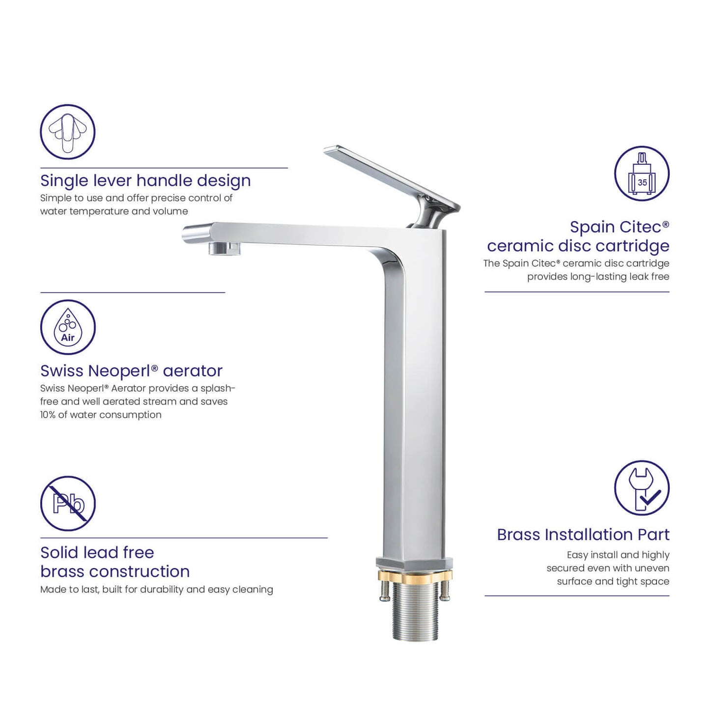 Elate Vessel sink faucet AT020012