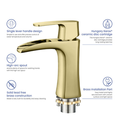 Cascade Single hole basin faucet AT030011