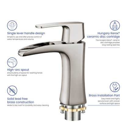 Cascade Single hole basin faucet AT030011