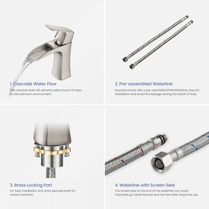 Cascade Single hole basin faucet AT030011