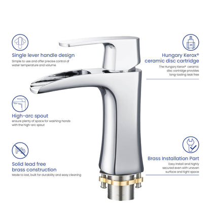 Cascade Single hole basin faucet AT030011