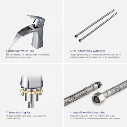 Cascade Single hole basin faucet AT030011