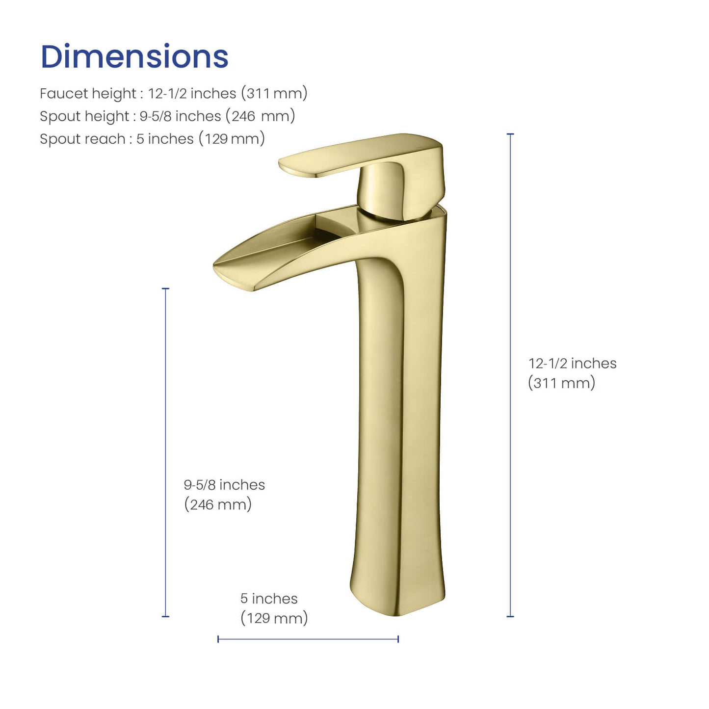 Cascade Single hole vessel basin faucet AT030012