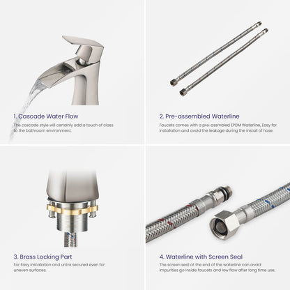 Cascade Single hole vessel basin faucet AT030012