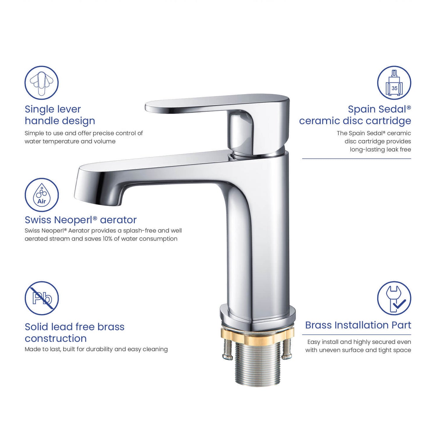 Tender Single hole basin faucet AT040011