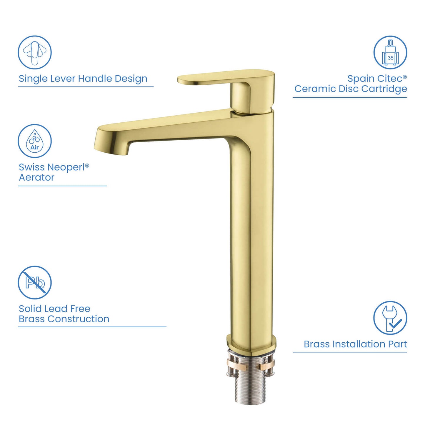 Tender single handle Vessel Faucet AT040012