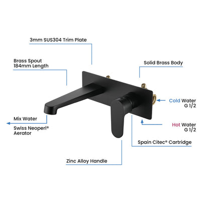 Tender Wall concealed basin mixer AT040015