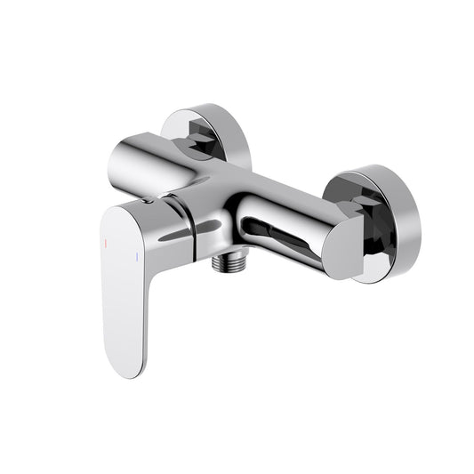 AT042100 solid brass wall-mounted shower mixer in chrome finish