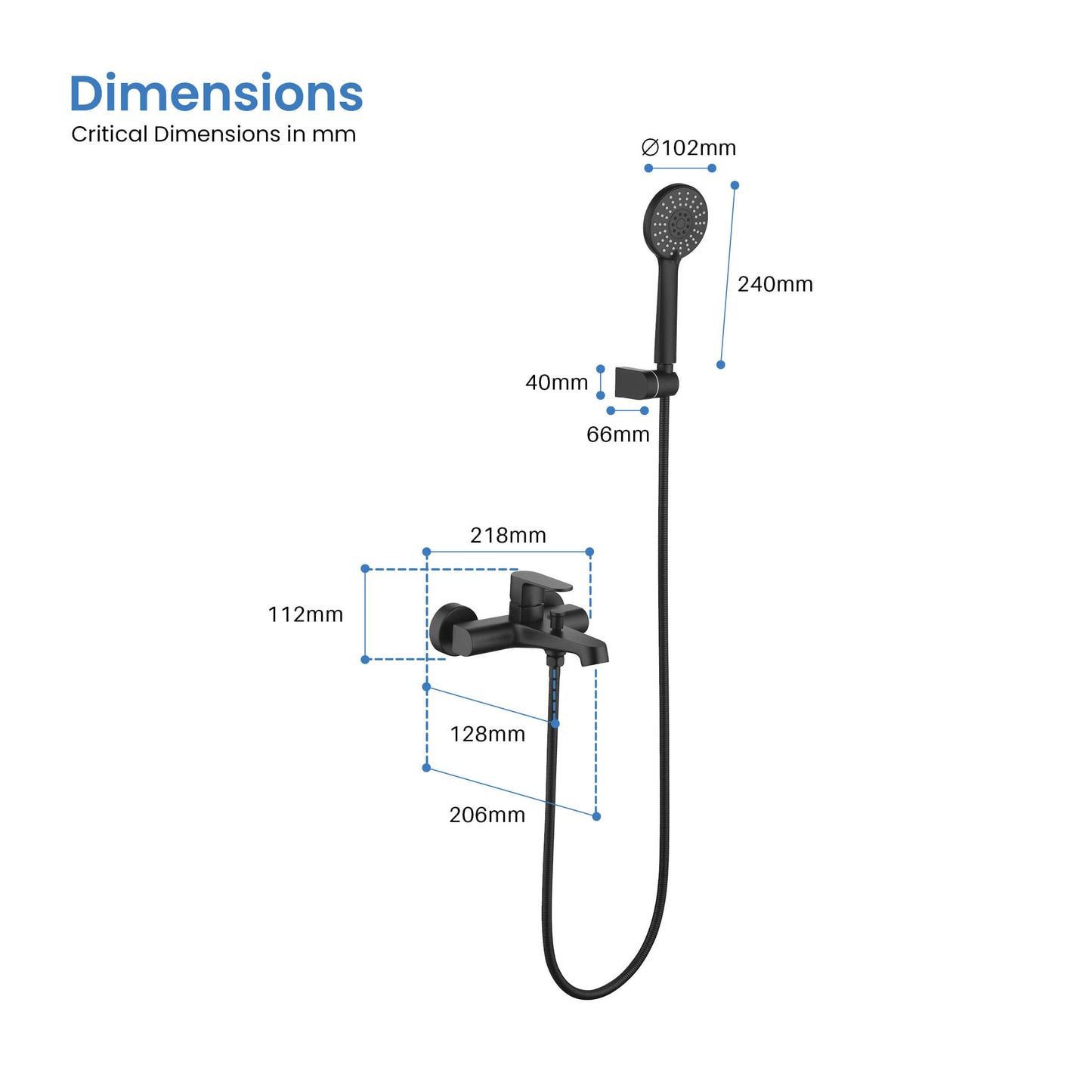 Tender Bath shower mixer with 3-way hand shower set AT040122
