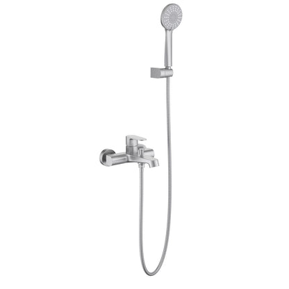 Aquavit Tender Series brushed nickel bath shower mixer set with 3-function hand shower AT042201