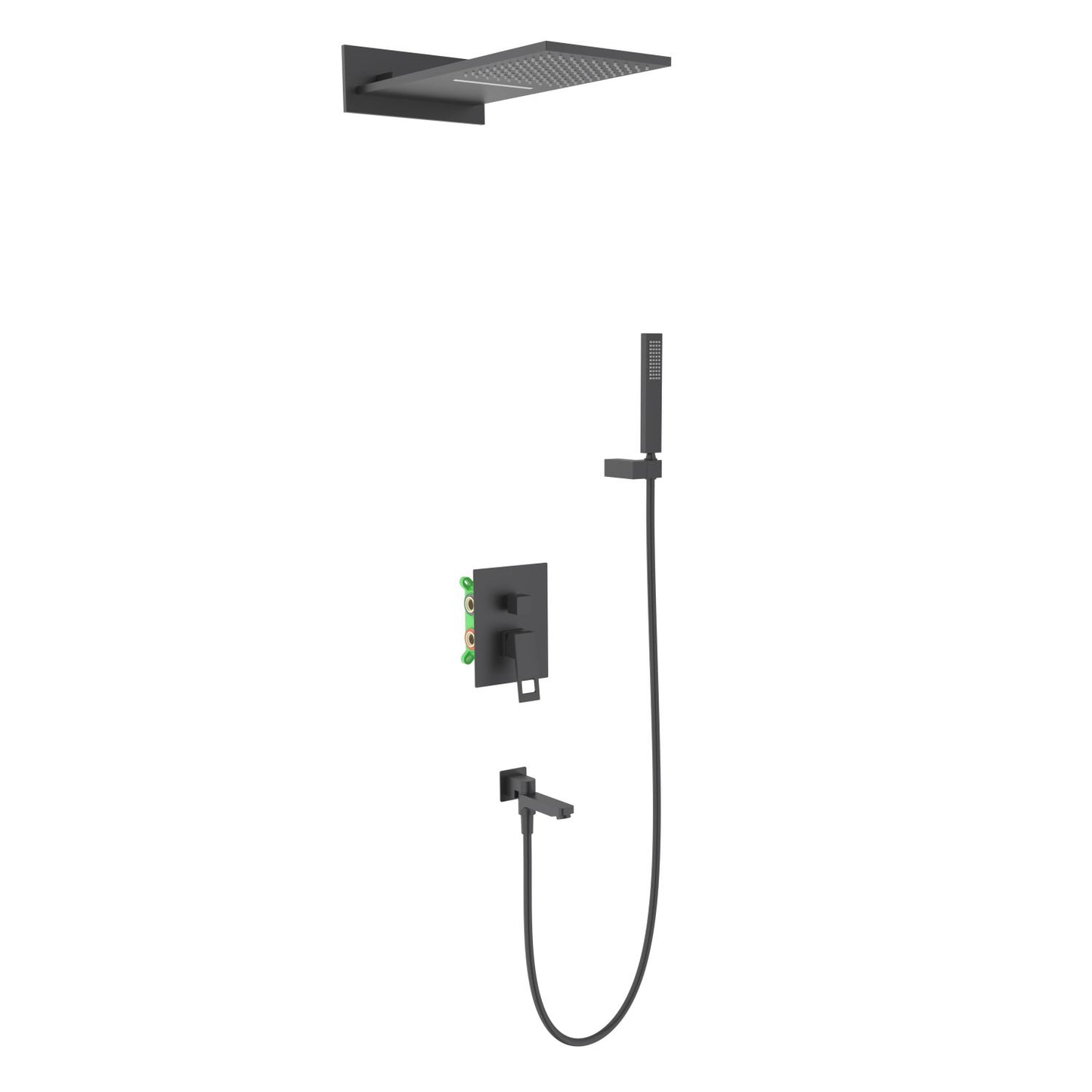 Hollow Concealed 3 function shower mixer with spout AT0622303