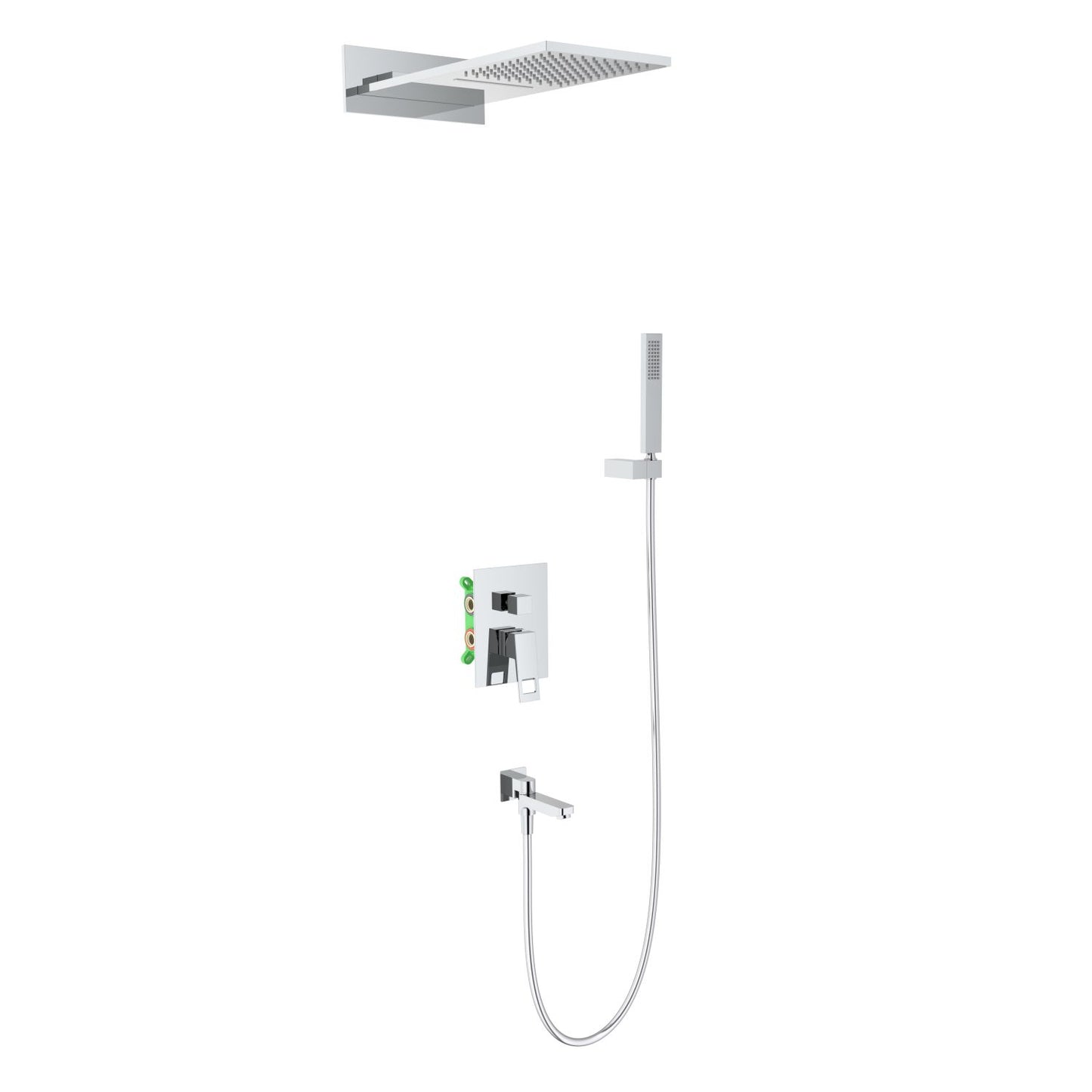 Hollow Concealed 3 function shower mixer with spout AT0622303
