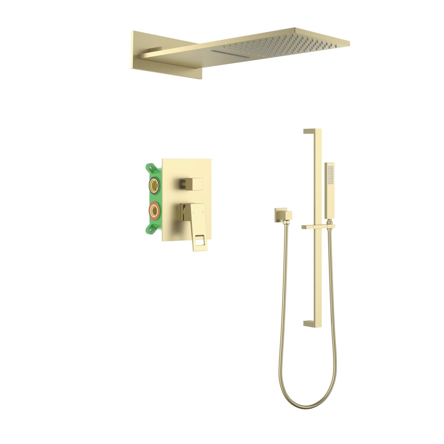 Hollow Concealed shower mixer set with SUS silde rail AT0622304