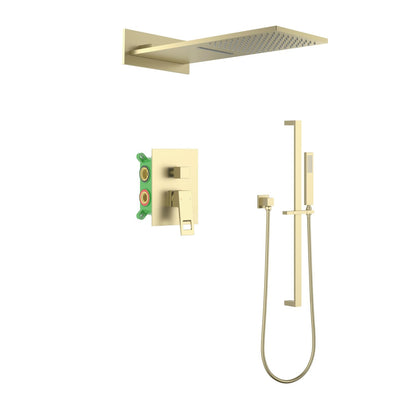 Hollow Concealed shower mixer set with SUS silde rail AT0622304