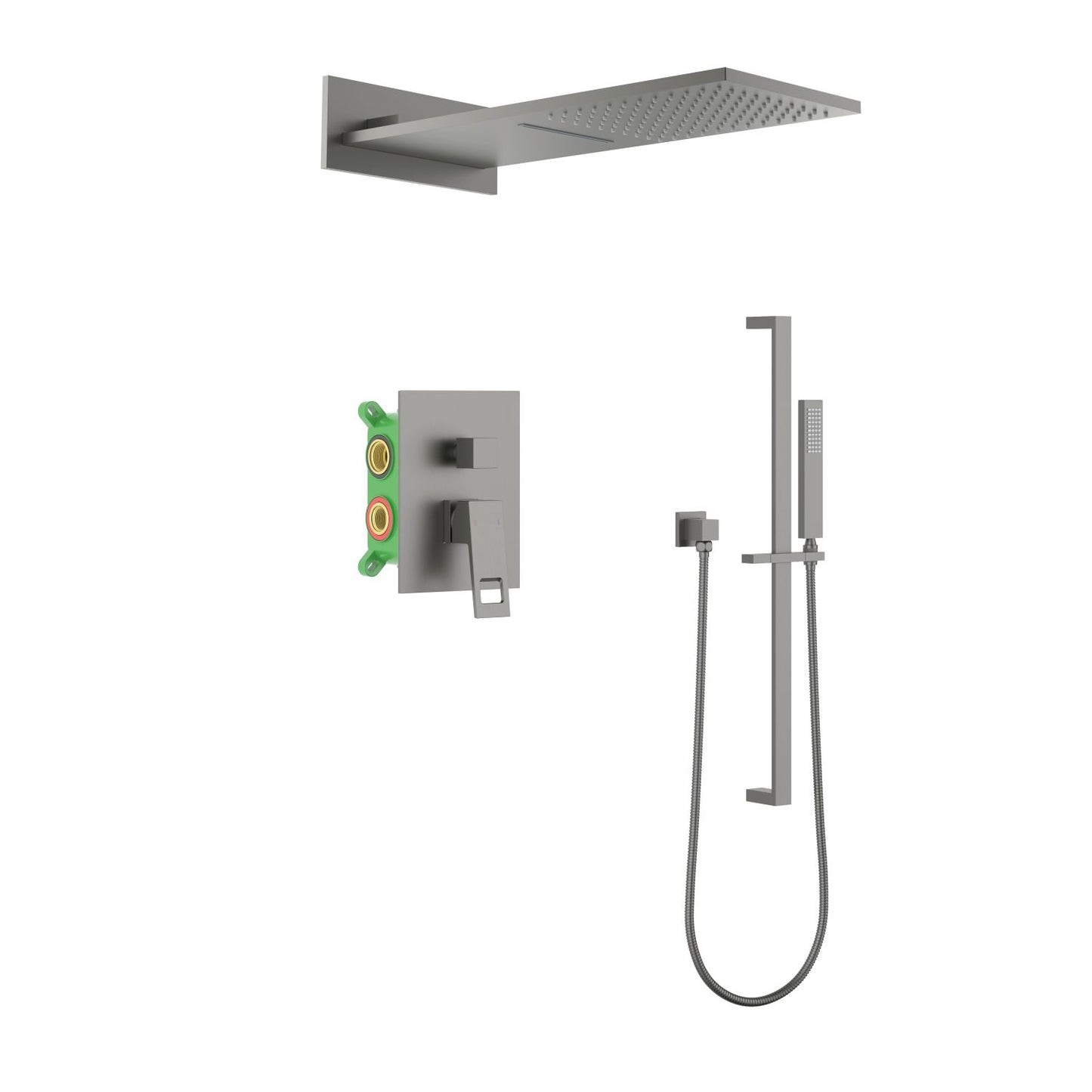 Hollow Concealed shower mixer set with SUS silde rail AT0622304