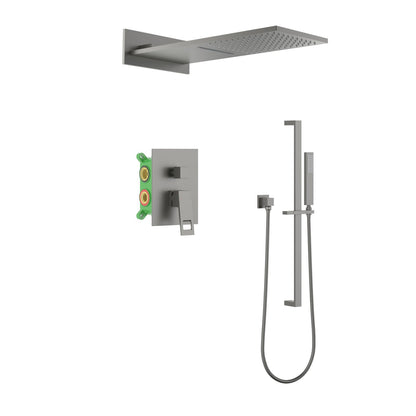 Hollow Concealed shower mixer set with SUS silde rail AT0622304