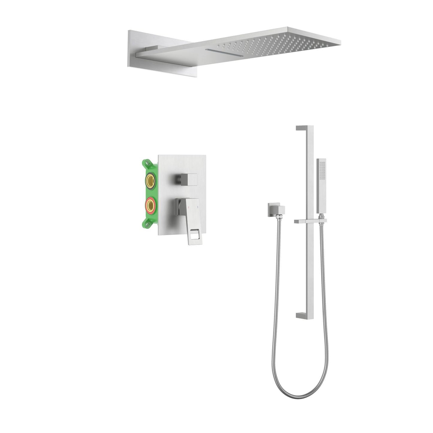 Hollow Concealed shower mixer set with SUS silde rail AT0622304