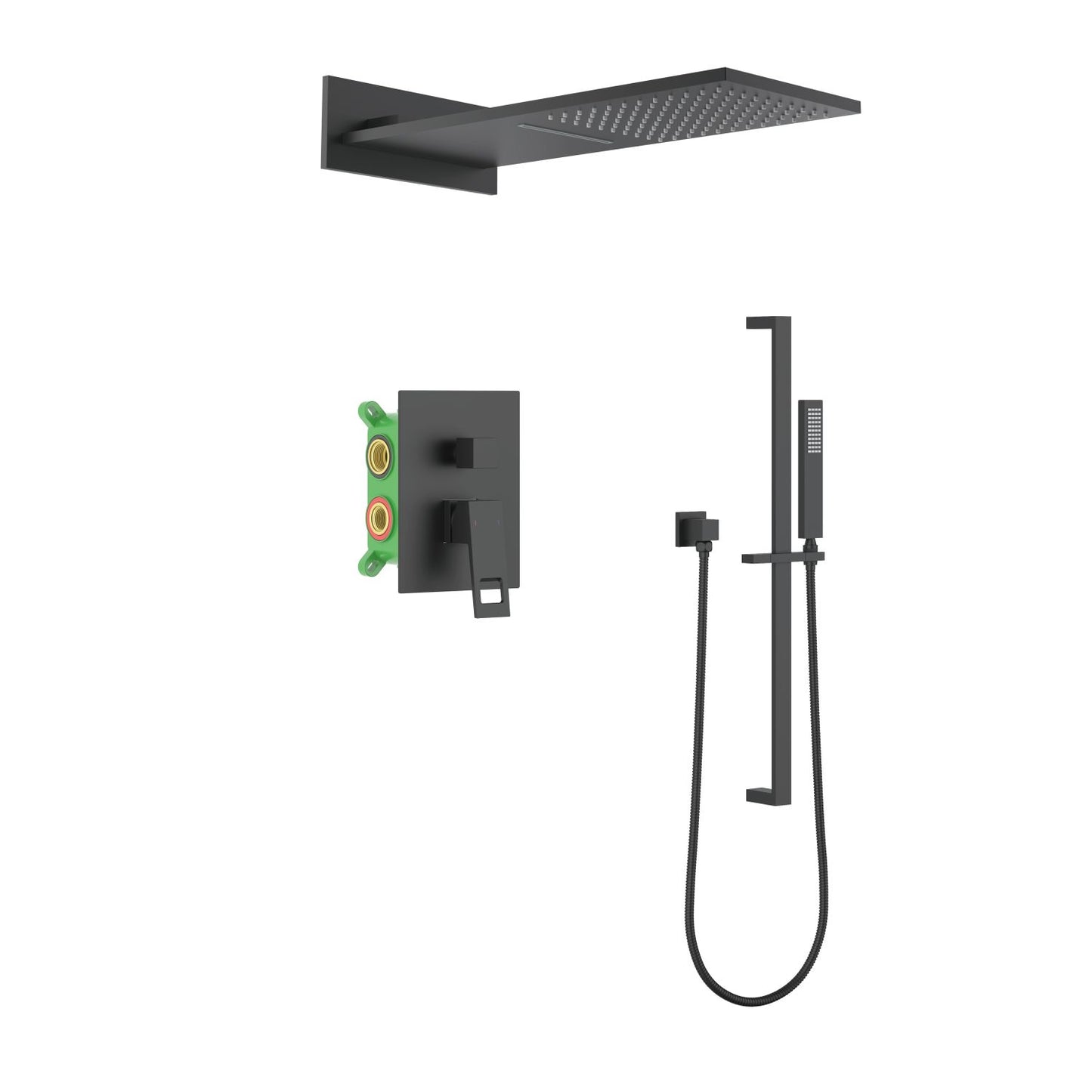 Hollow Concealed shower mixer set with SUS silde rail AT0622304
