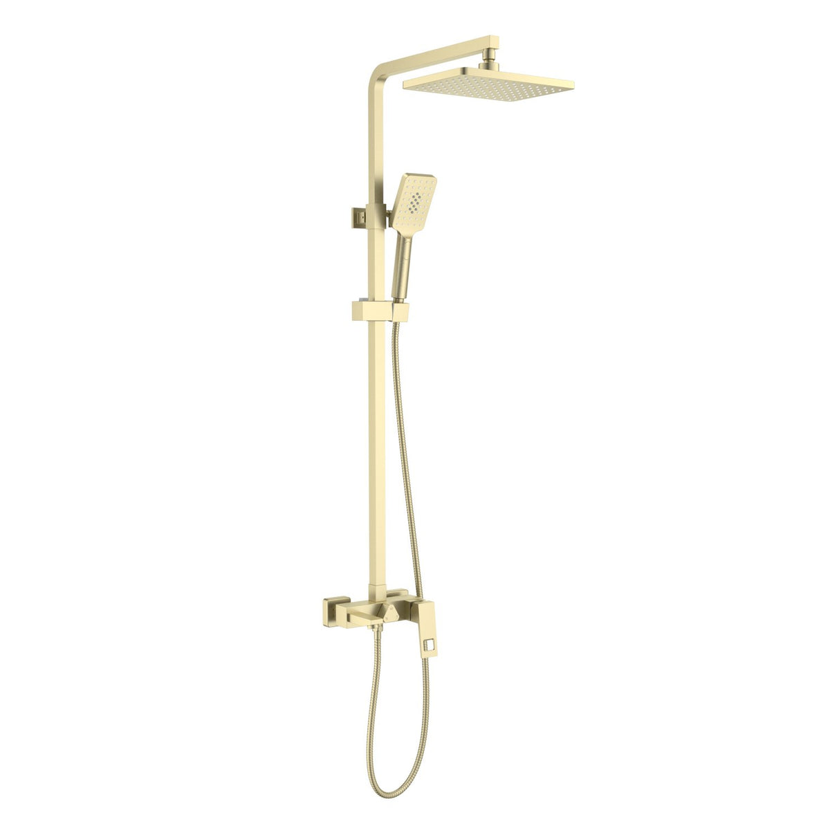 Aquavit Hollow brushed gold square three-outlet shower column with brass bath spout AT066401