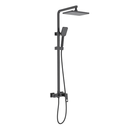 Aquavit Hollow matte black square three-outlet shower column with brass bath spout AT066401