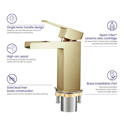 Waterfall Single hole basin faucet AT070011