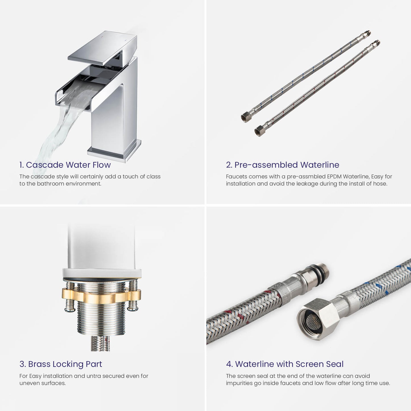 Waterfall Single hole basin faucet AT070011