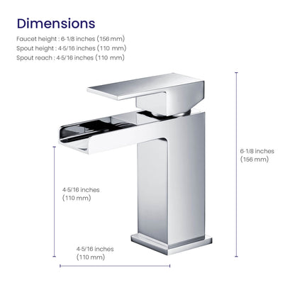 Waterfall Single hole basin faucet AT070011