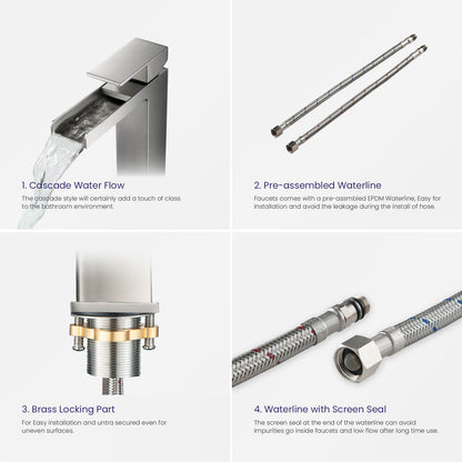 Waterfall Single hole vessel faucet AT070012