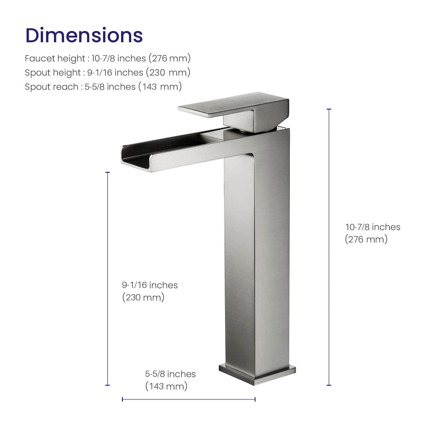 Waterfall Single hole vessel faucet AT070012