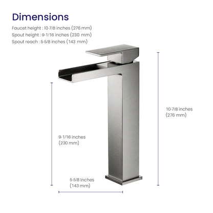 Waterfall Single hole vessel faucet AT070012