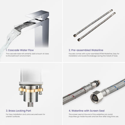 Waterfall Single hole vessel faucet AT070012