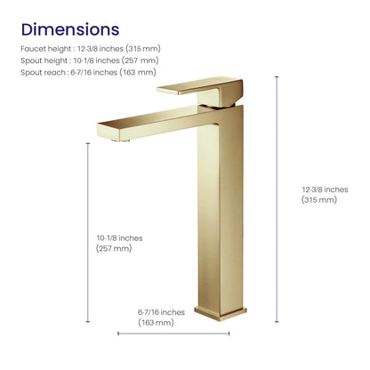 Cube single handle Vessel Faucet AT080012