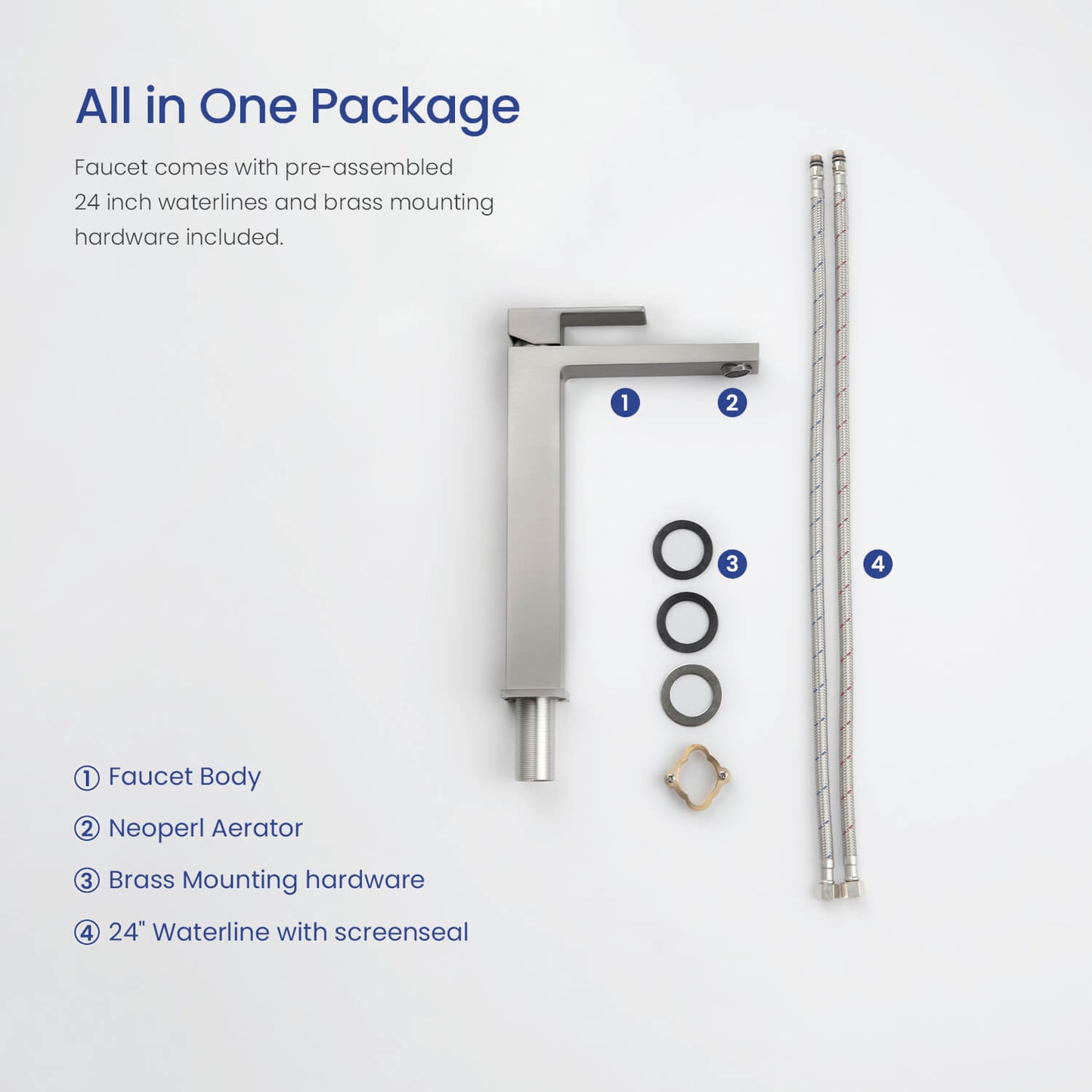 Cube single handle Vessel Faucet AT080012