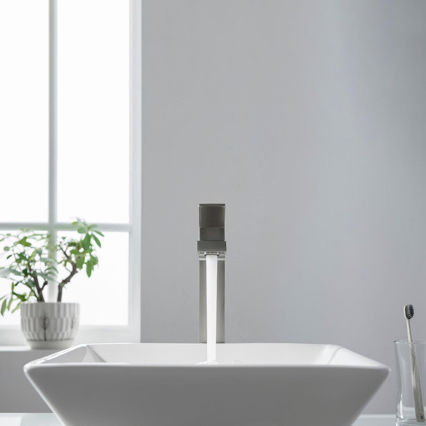 Cube single handle Vessel Faucet AT080012