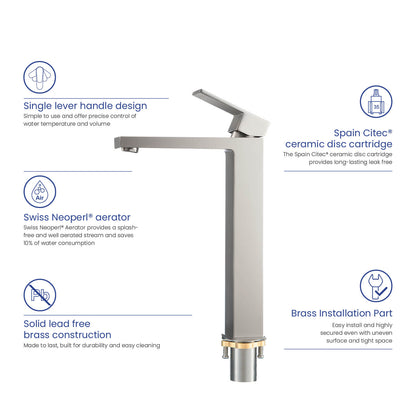 Cube single handle Vessel Faucet AT080012