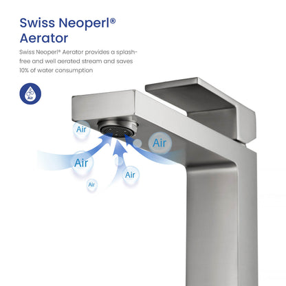 Cube single handle Vessel Faucet AT080012