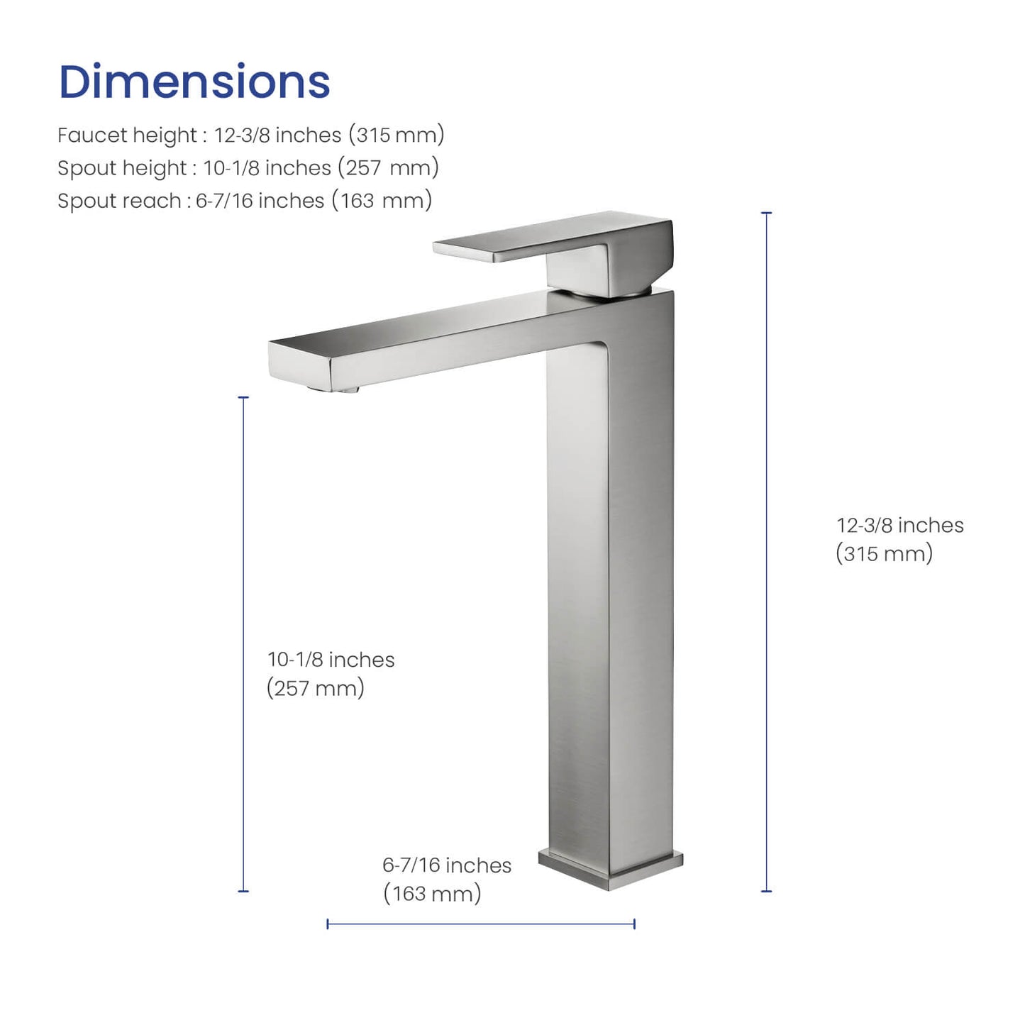 Cube single handle Vessel Faucet AT080012