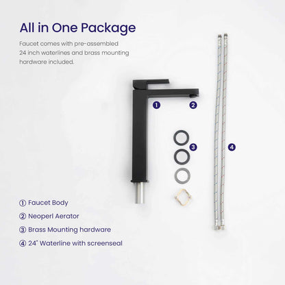 Cube single handle Vessel Faucet AT080012