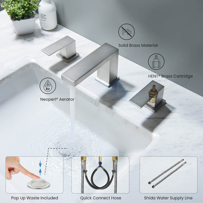 Aquavit Cube Series 3-Hole Basin Faucet AT080014